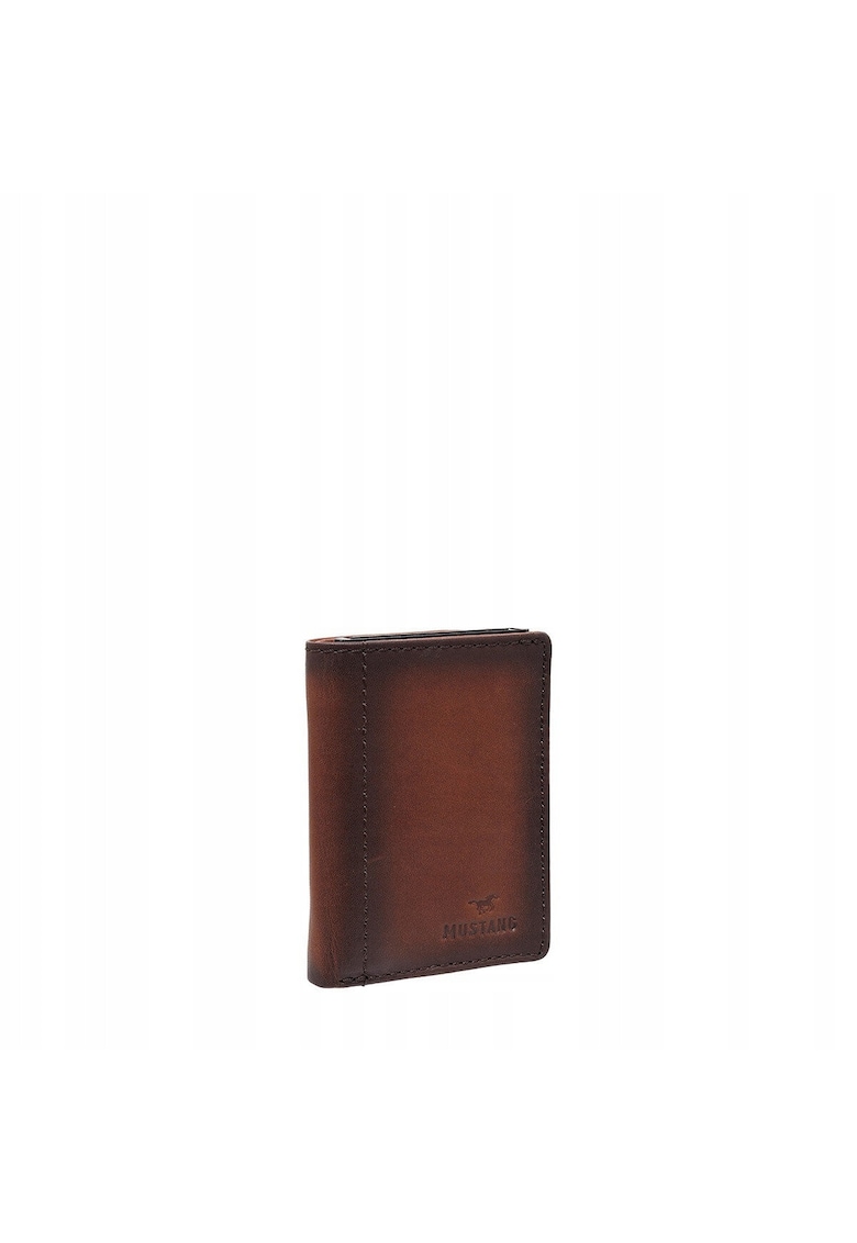 Portofel Barbati - Temi RFID - 100% Piele Naturala - Cu Logo - Compartimente Pentru Carduri - Buzunar Pentru Monede - Design Elegant - One Size - Maro