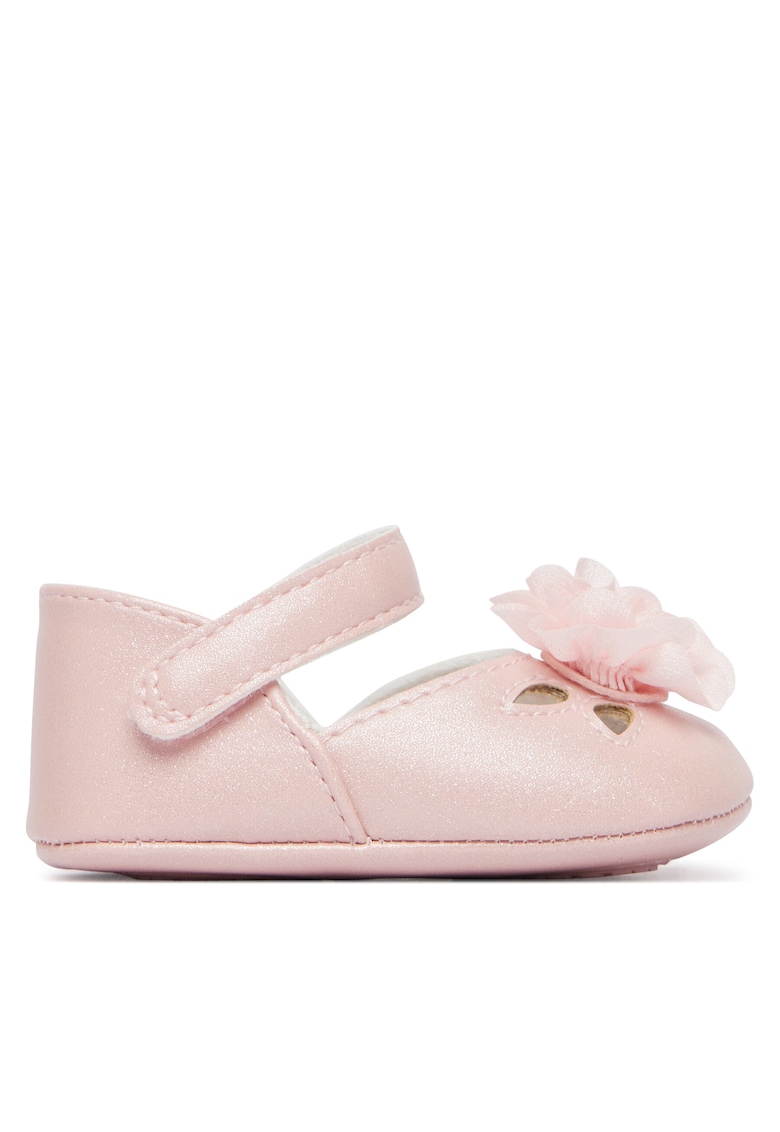 Balerini fete - roz - piele ecologica - sistem inchidere Velcro