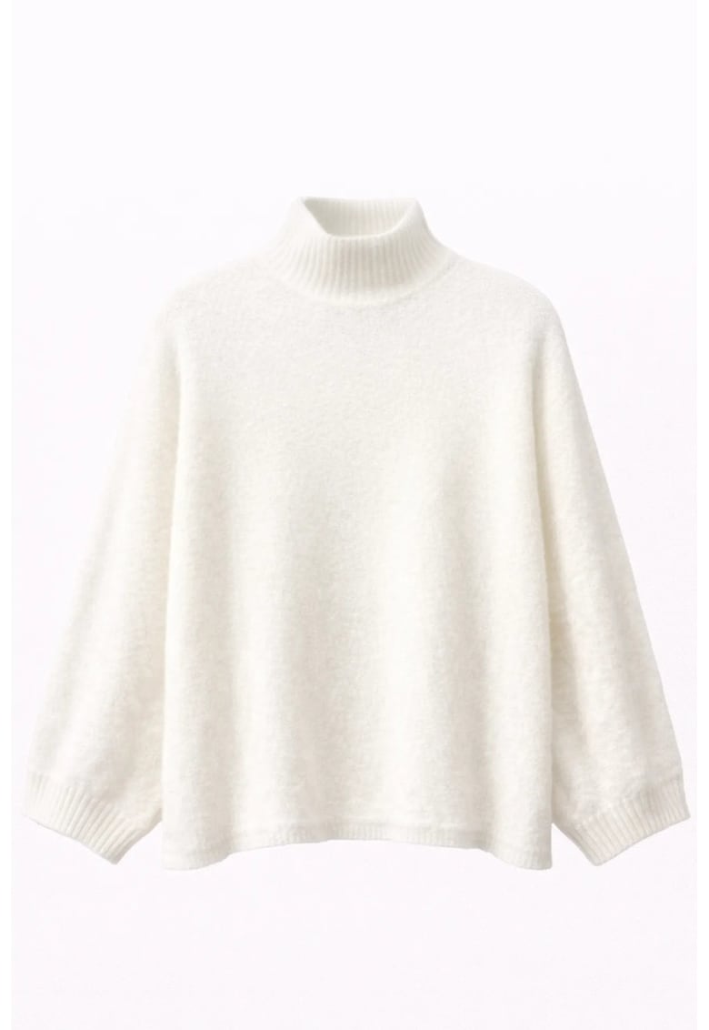 Pulover dama - supradimensionat - guler inalt - 100% poliester - One Size