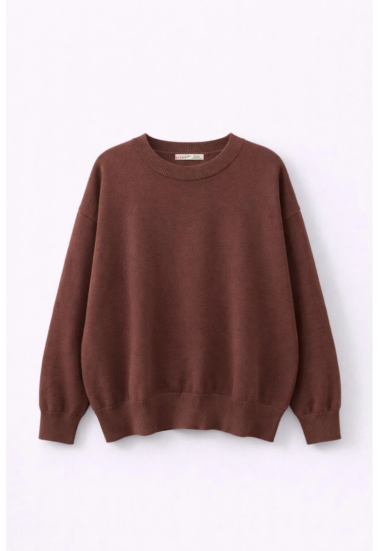 Pulover dama - tricotat supradimensionat - maro - One Size