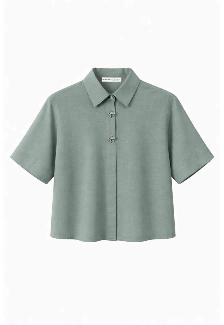Camasa dama - camasa scurta - verde - textil