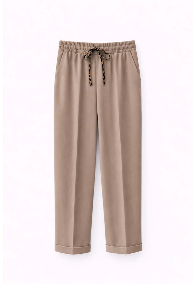 Pantaloni dama - Elastic Waist - Bej Natural - Textil