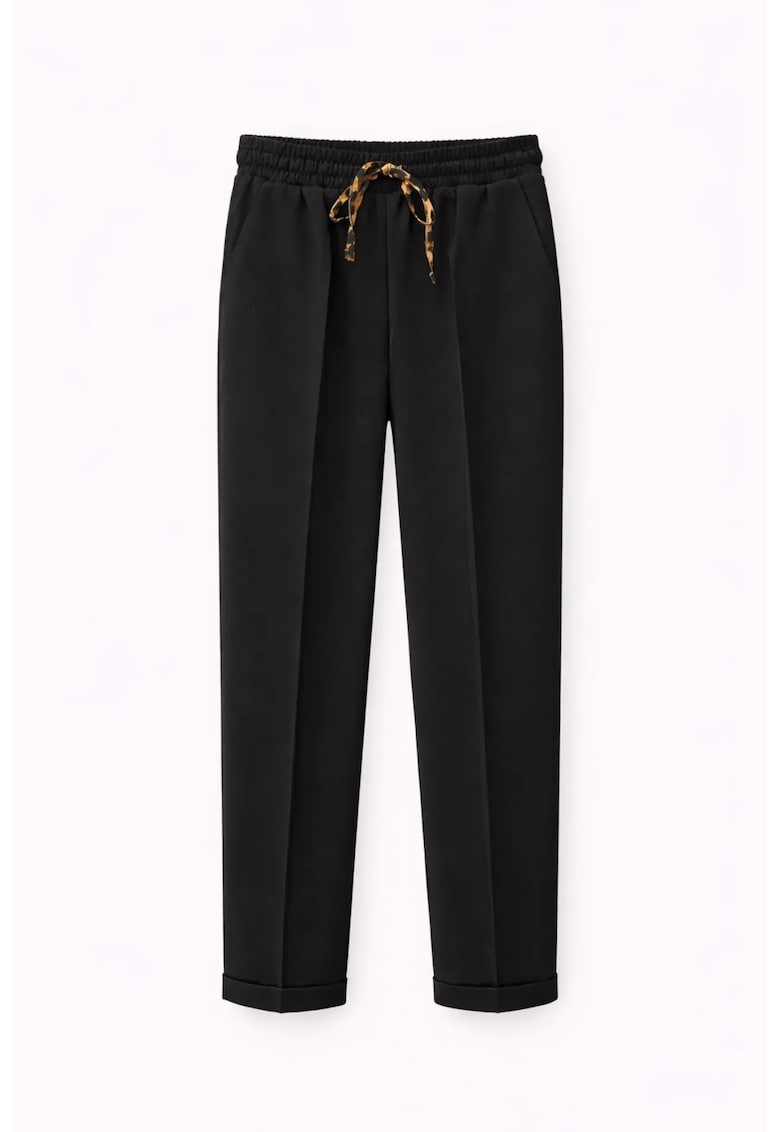 Pantaloni dama - talie elastica - negru