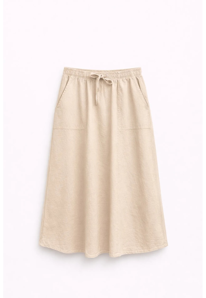 Fusta - talie inalta - bej - bumbac