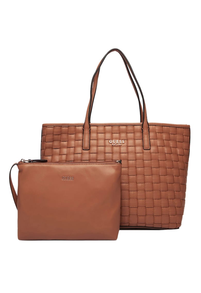 Geanta dama Sandria HWWG8418230-CAR - geanta tote - piele ecologica - culoare caramel - fermoar - pouch inclus