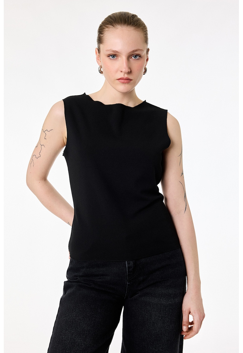 Bluza uni fara maneci - Negru