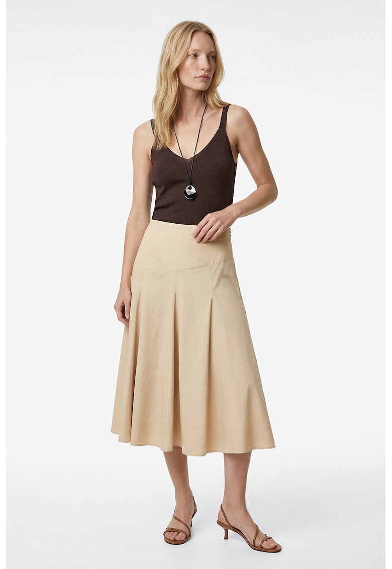 Fusta midi evazata - Bej
