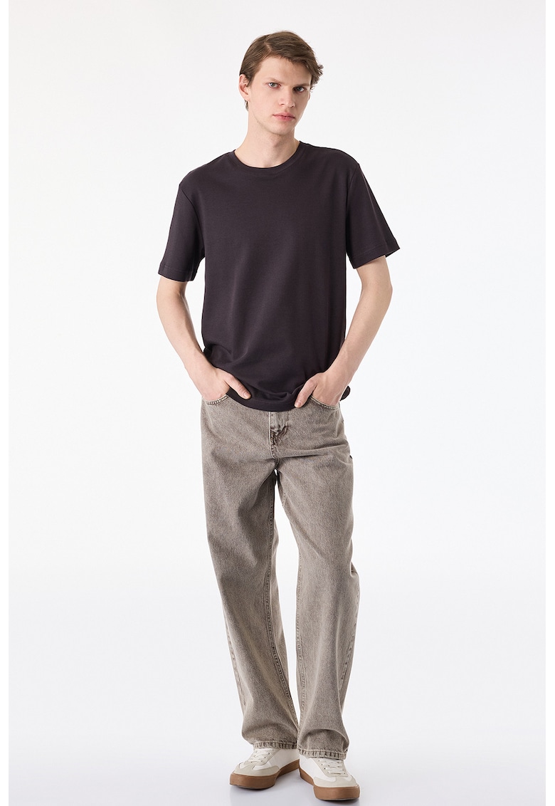 Tricou regular fit din bumbac - Maro