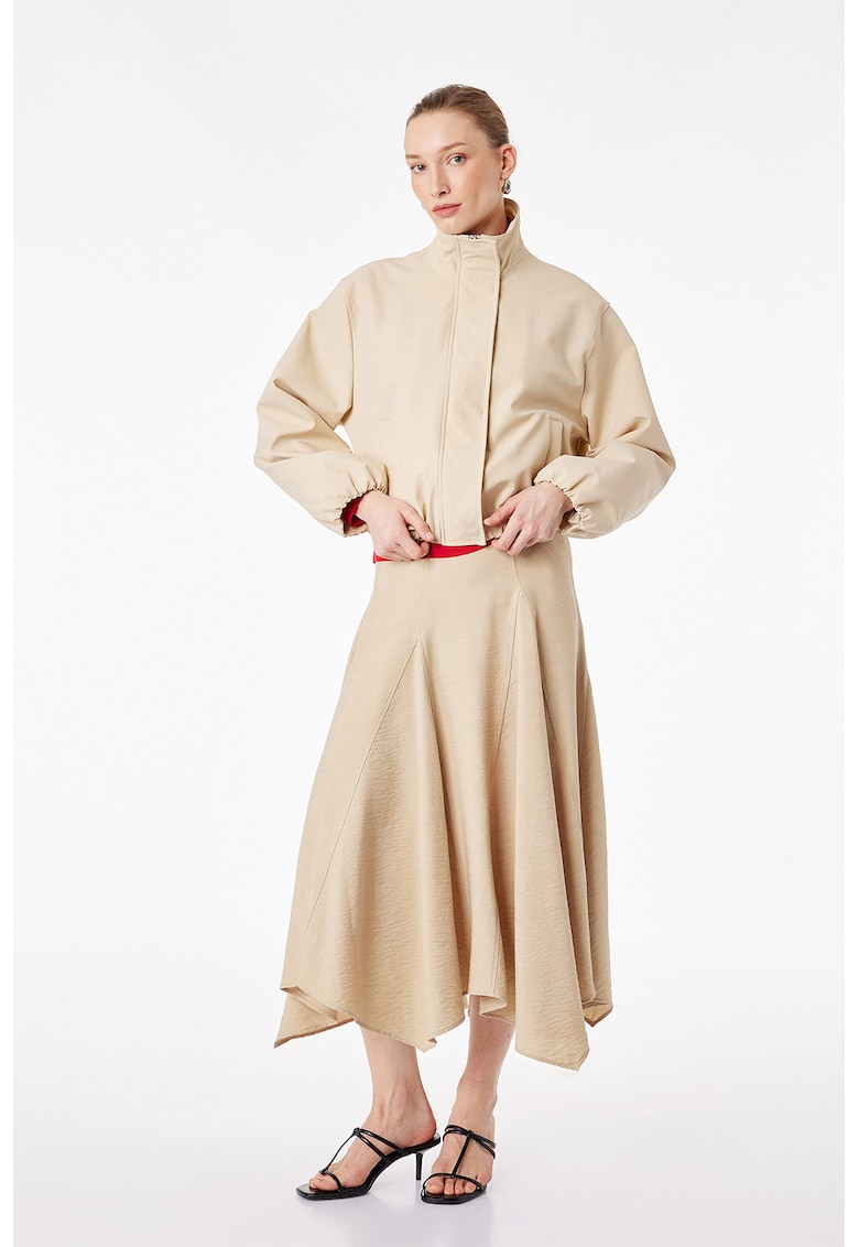 Fusta midi evazata - Bej