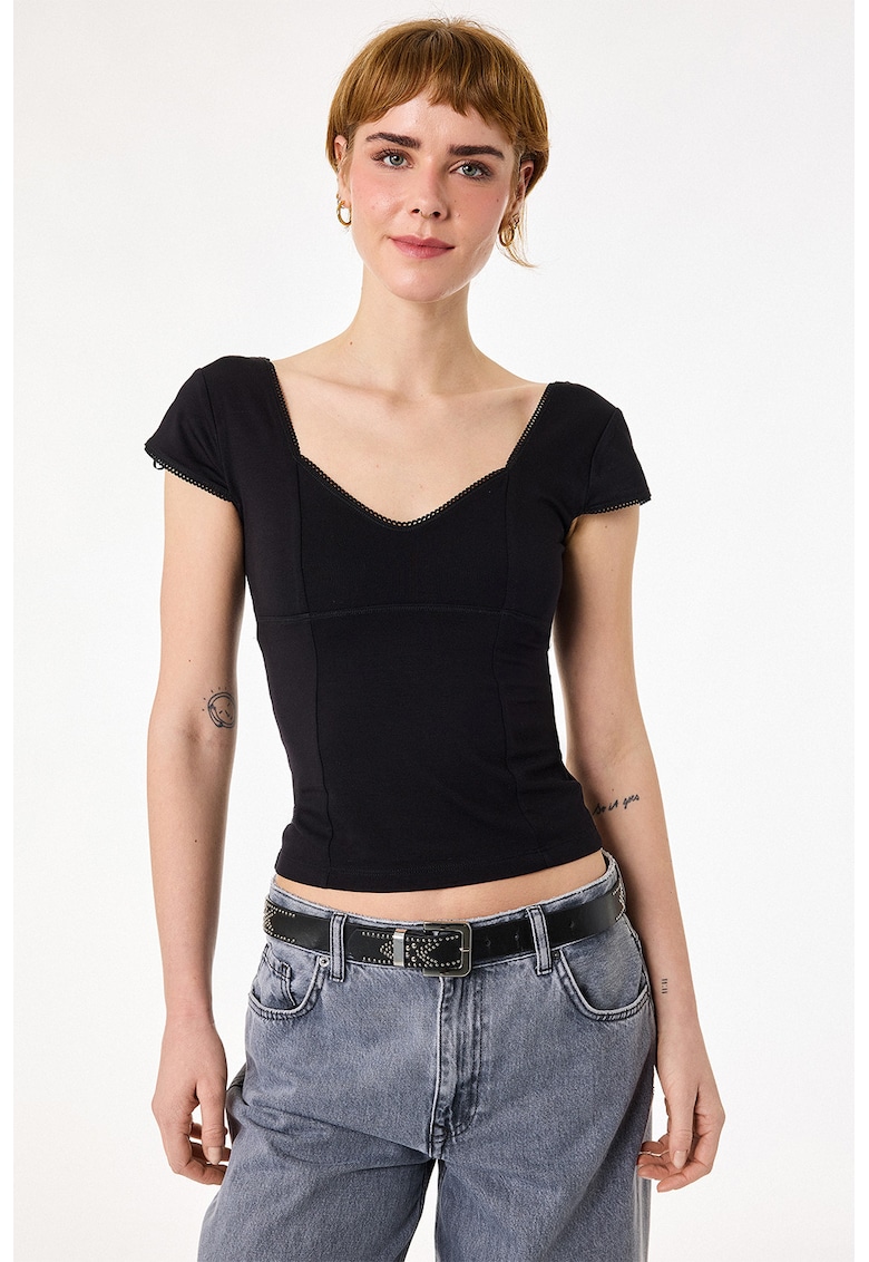 Tricou slim fit - Negru