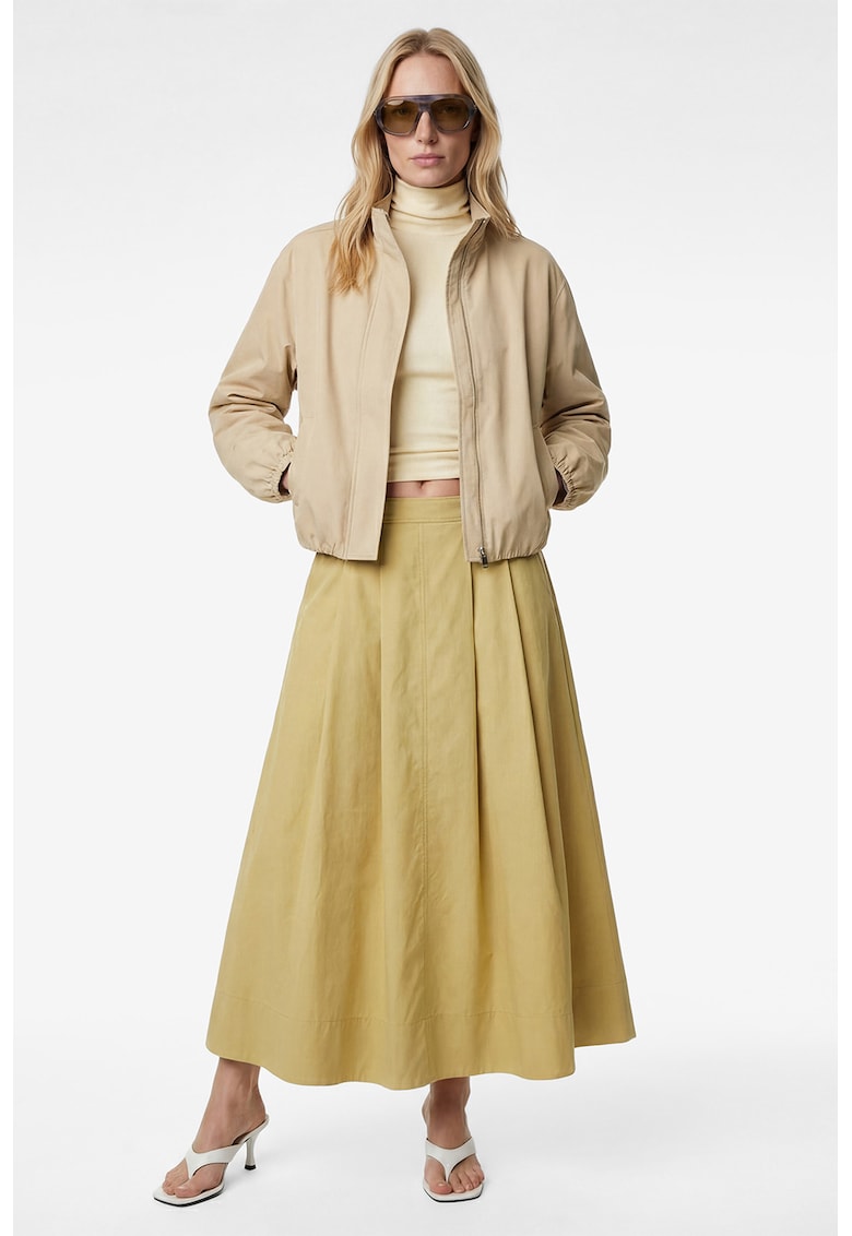 Fusta evazata din bumbac - Verde pal