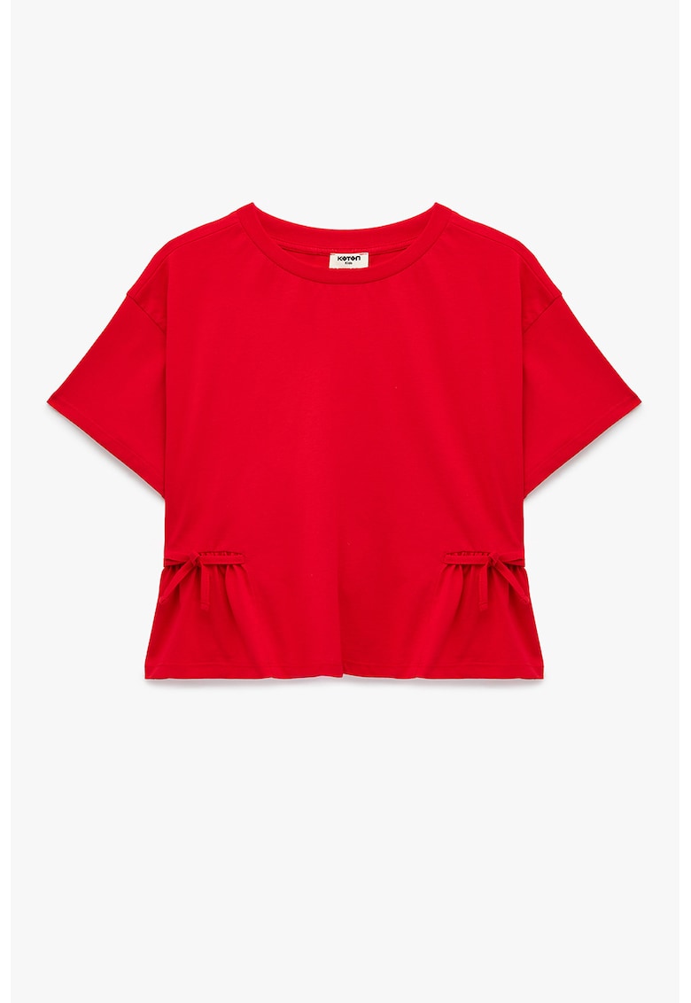 Tricou cu detalii cu funda - Rosu