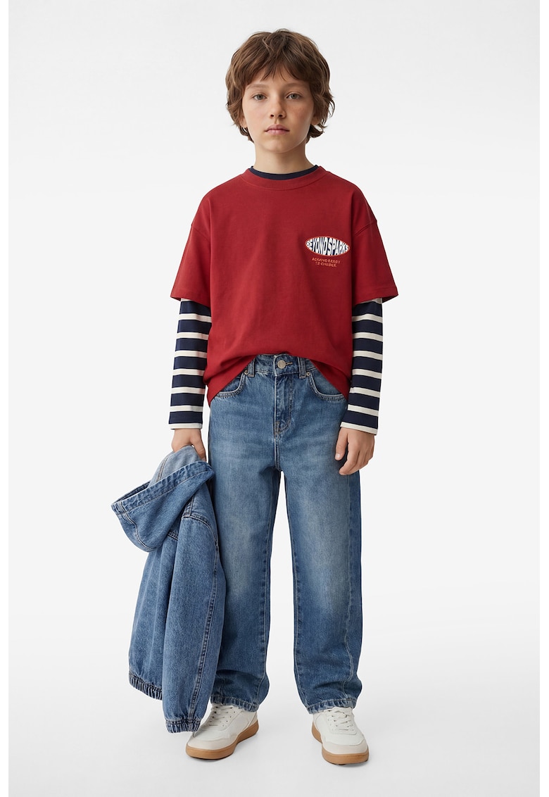 Blugi relaxed fit - Albastru melange