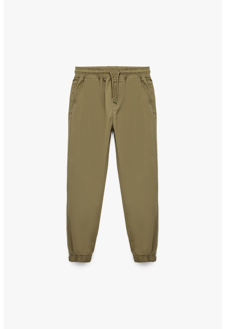 Pantaloni uni cu snur - Kaki