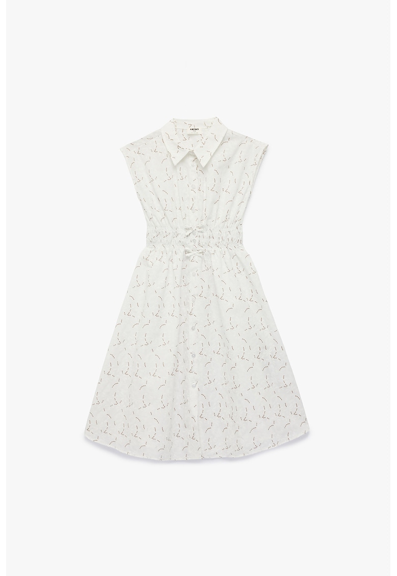 Rochie evazata fara maneci - Alb/Maro