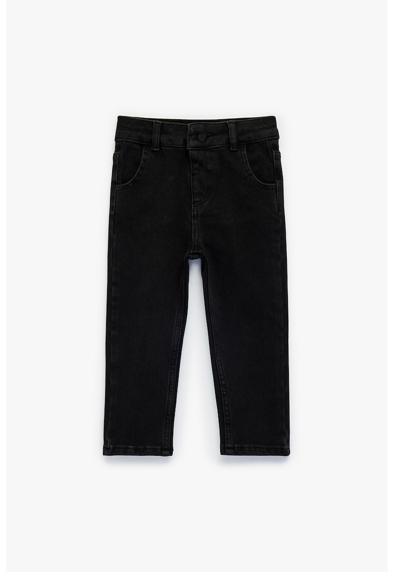 Blugi slim fit cu buzunare - Negru