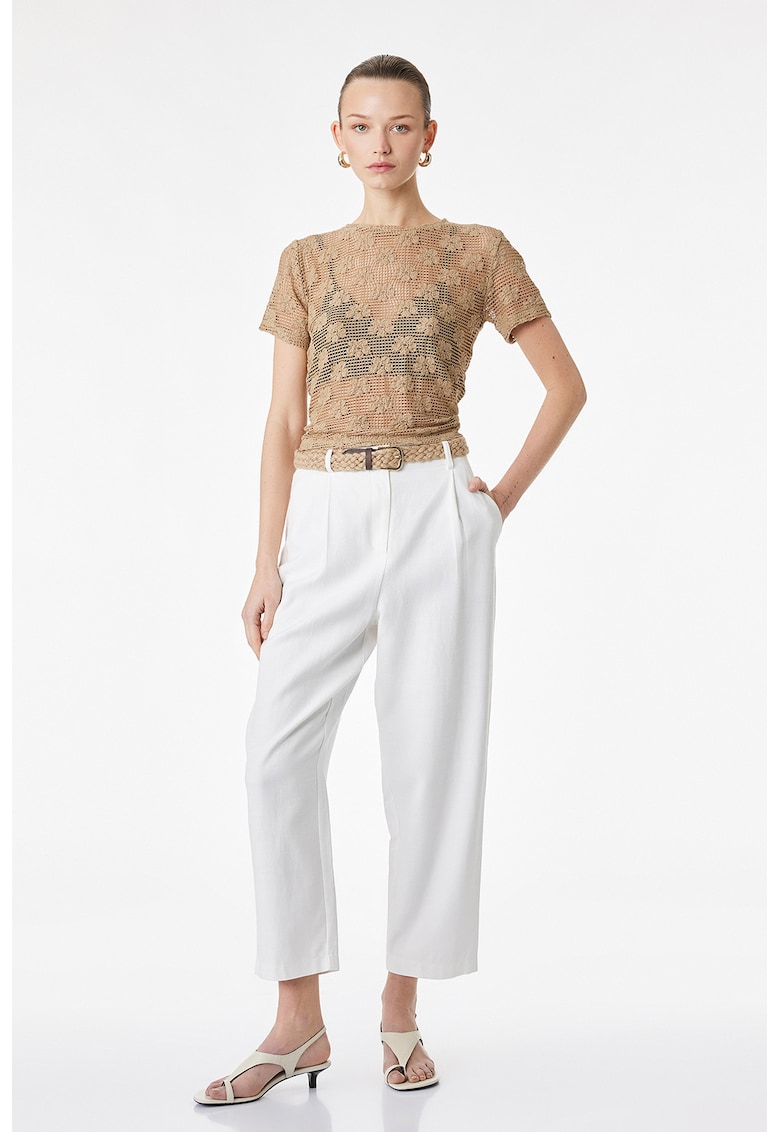 Pantaloni chino relaxed fit - Alb murdar