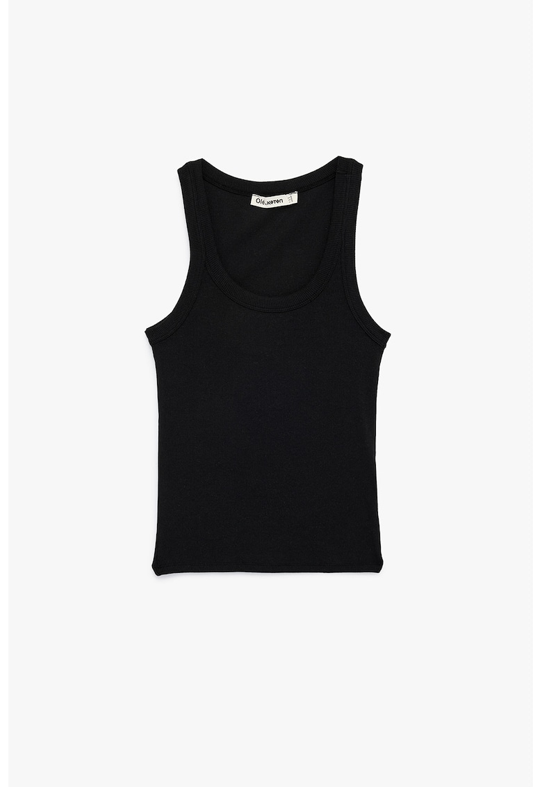 Top uni din bumbac si modal - Negru