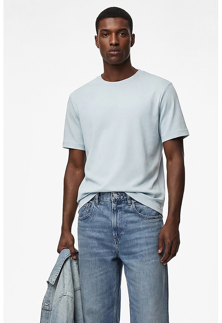 Tricou regular fit din bumbac - Albastru pal