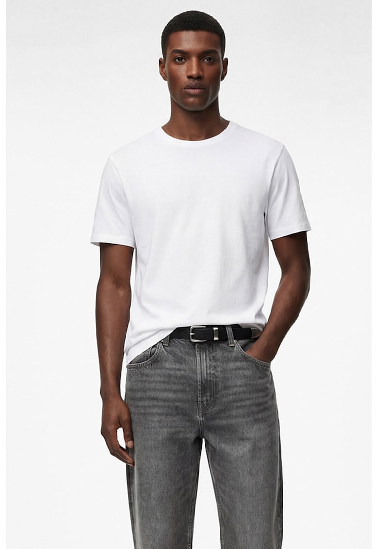 Tricou cu decolteu rotund - Alb