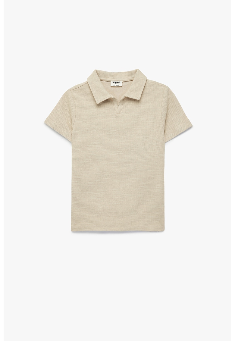 Tricou polo uni - Bej deschis melange