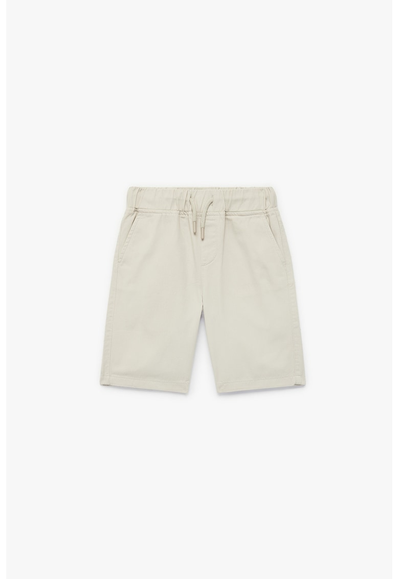 Pantaloni scurti uni de bumbac - Gri deschis