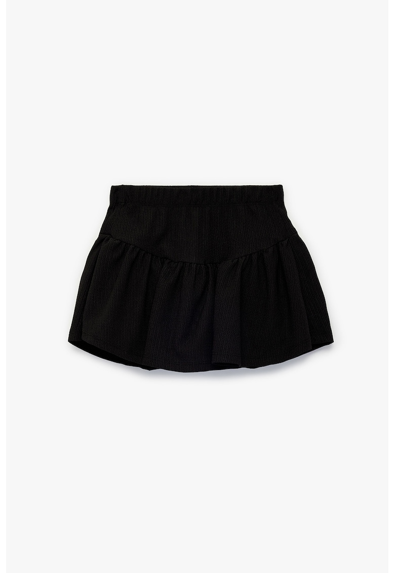 Fusta-pantalon mini bufanta - Negru