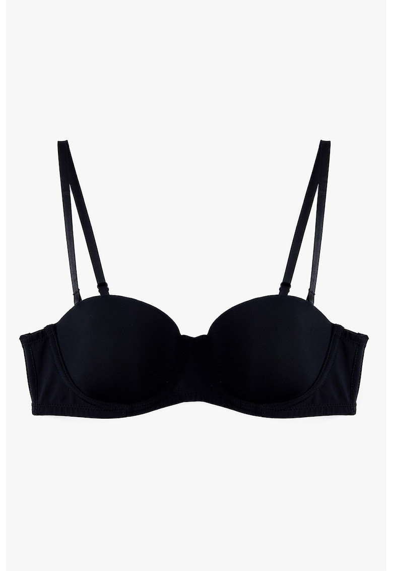 Sutien balconette uni - Negru