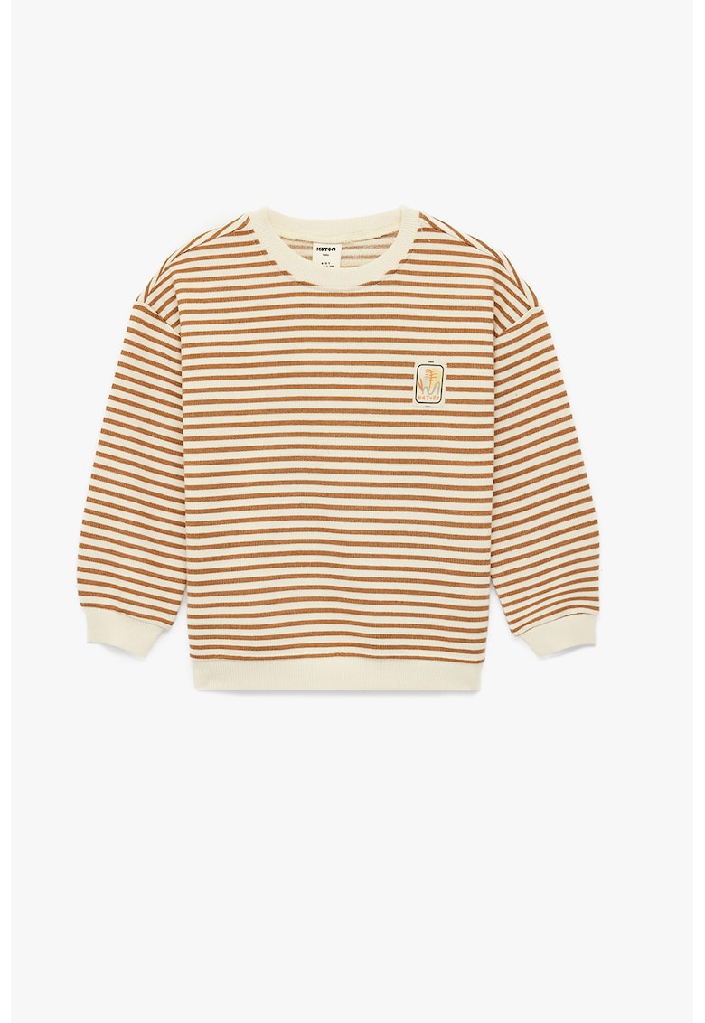 Bluza de trneing din amestec de bumbac cu dungi - Maro/Galben deschis