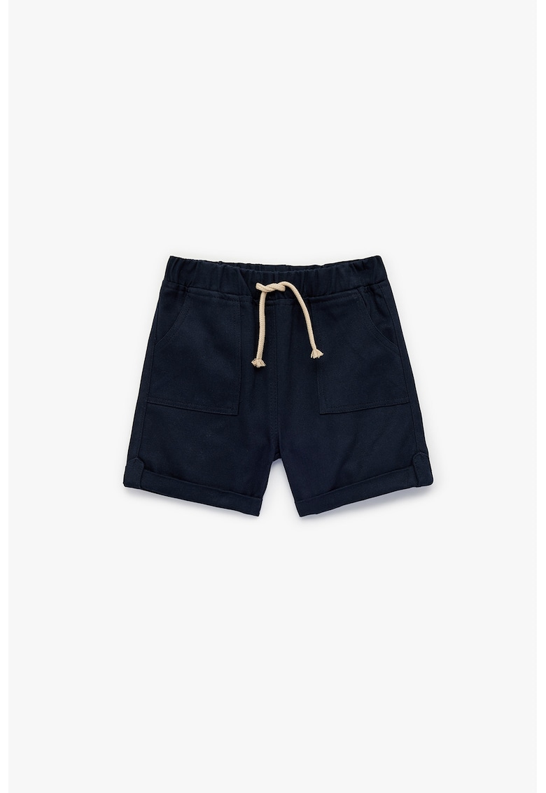 Pantaloni scurti de bumbac cu buzunare frontale - Albastru ultramarin