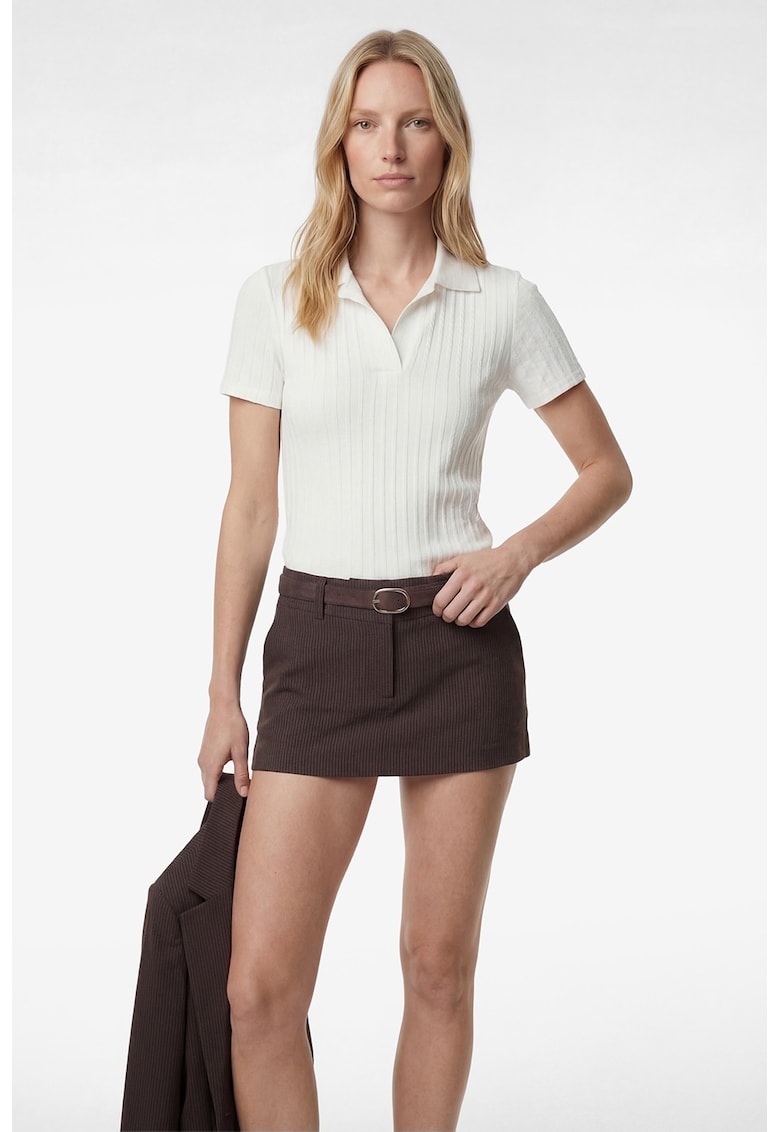 Tricou polo slim fit - Alb
