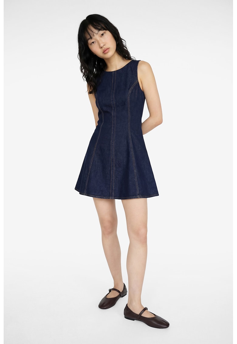 Rochie mini din denim - Bleumarin