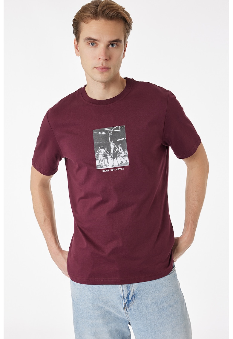 Tricou cu imprimeu foto - Visiniu
