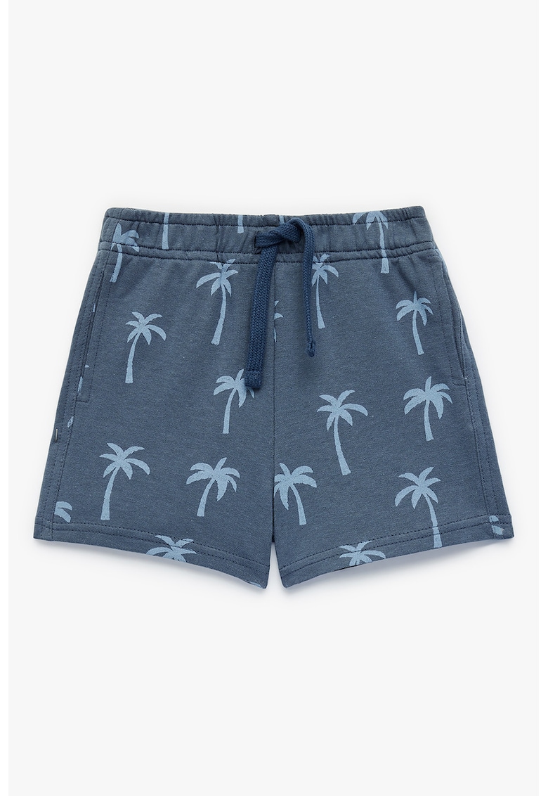 Pantaloni scurti din bumbac Palm Trees - Albastru prafuit