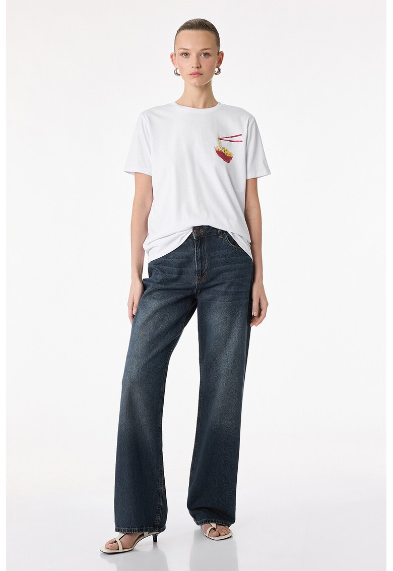 Tricou lejer din bumbac - Alb