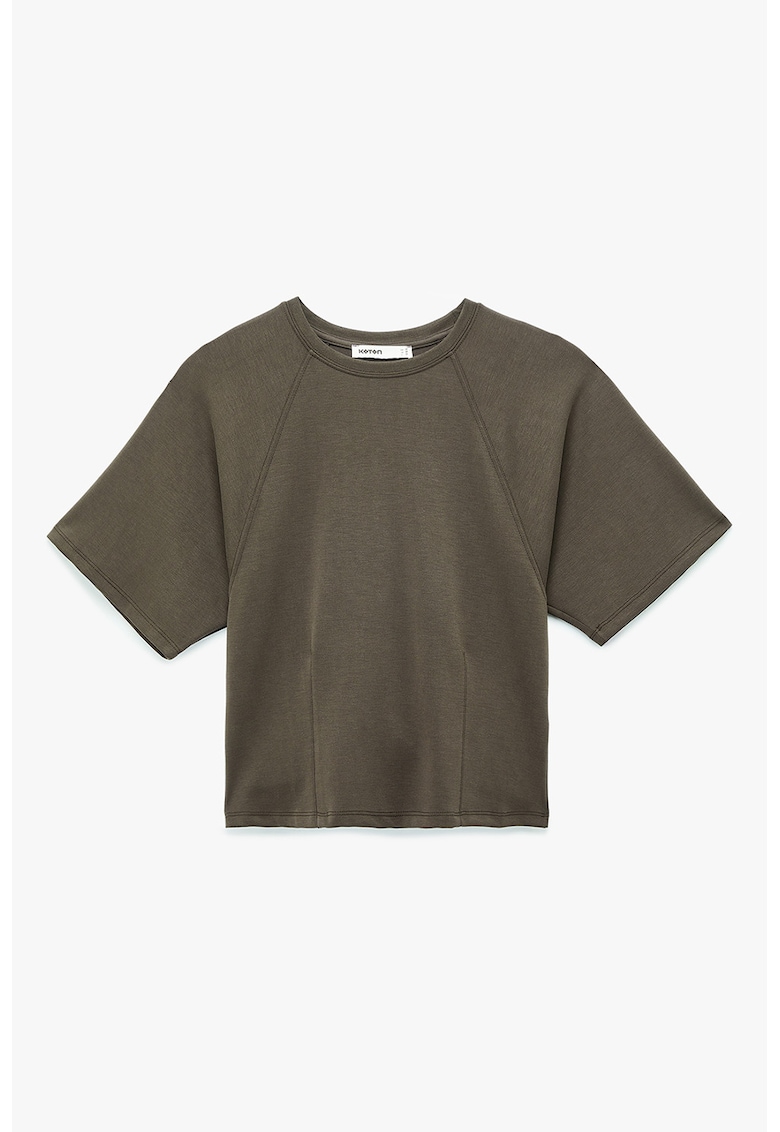 Tricou cu maneci raglan - Maro pamantiu