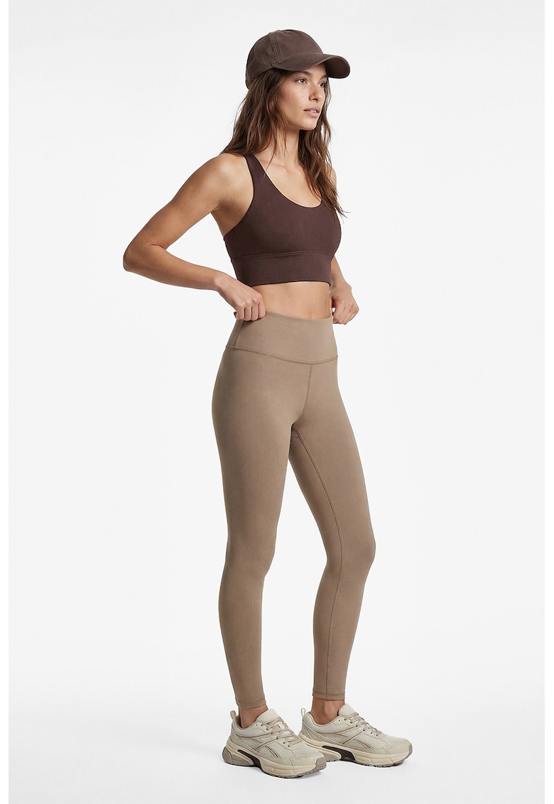 Colanti slim-fit cu talie inalta - Caramel