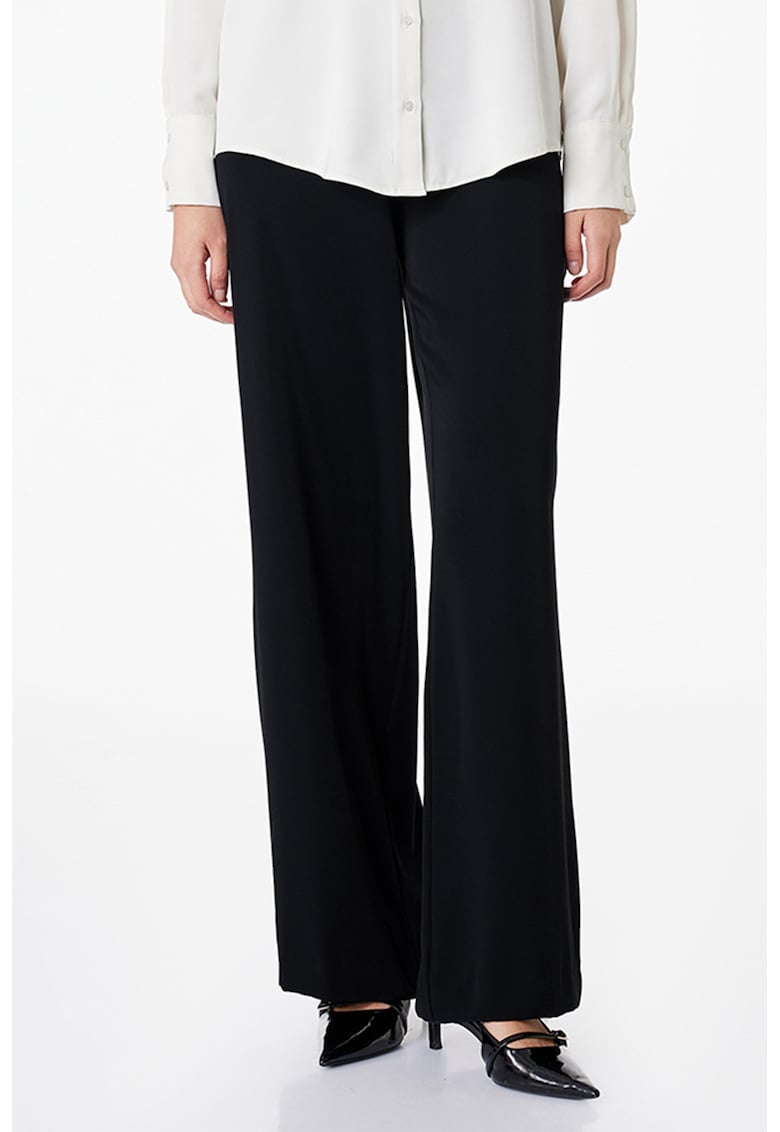 Pantaloni ampli cu talie inalta - Negru