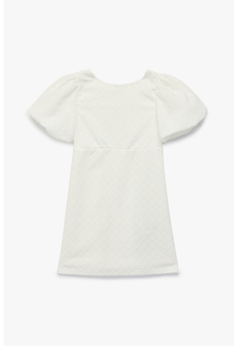 Rochie scurta cu maneci bufante - Alb murdar