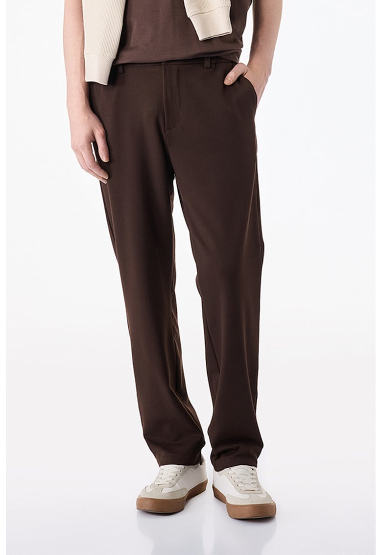 Pantaloni cu croiala dreapta - Maro inchis