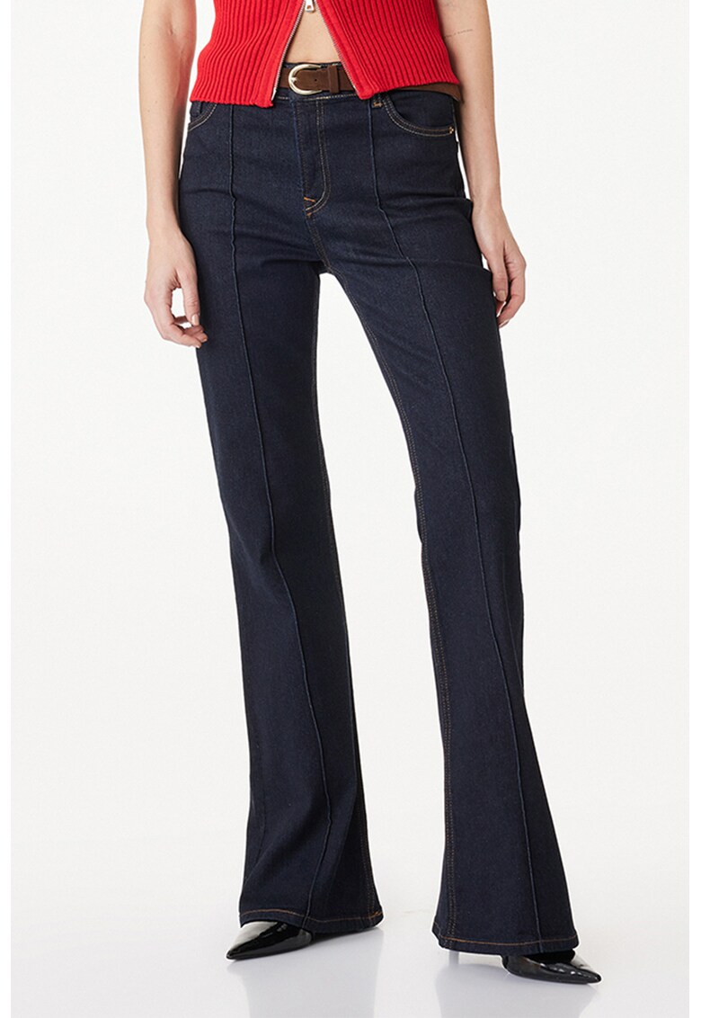 Blugi evazati cu pensa - Albastru ultramarin