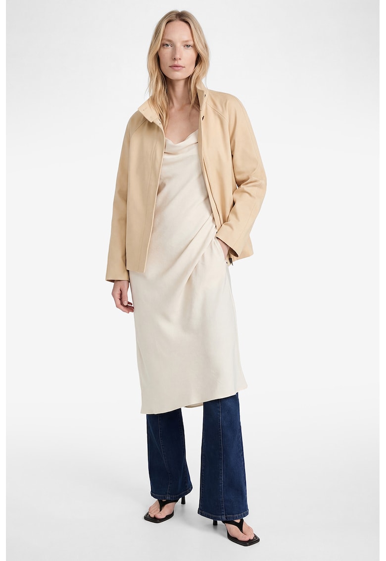 Trenci scurt cu guler inalt - Bej