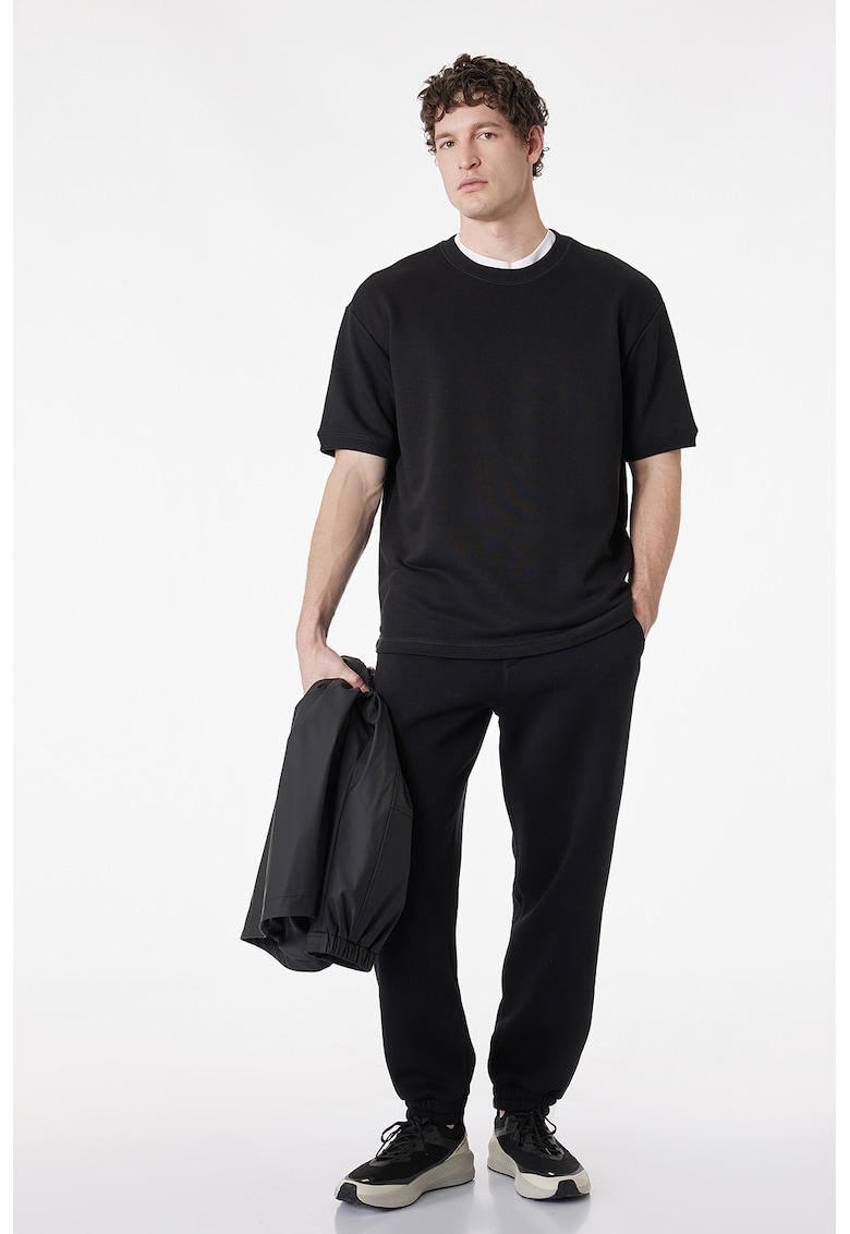 Tricou uni cu maneci cazute - Negru