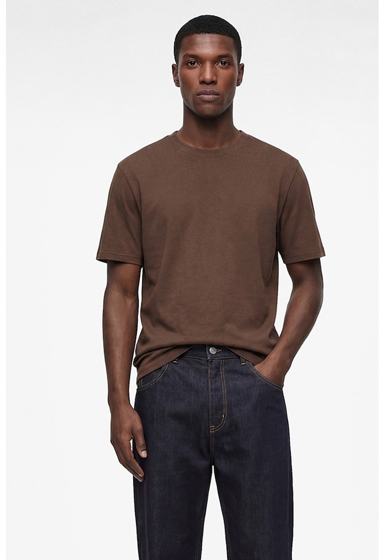 Tricou cu decolteu la baza gatului - Maro pamantiu
