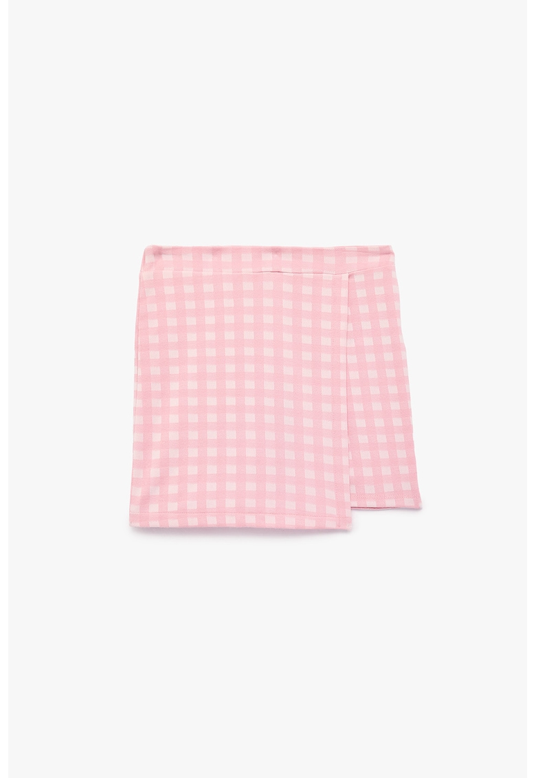 Fusta-pantalon mini cu imprimeu - Alb murdar/Roz