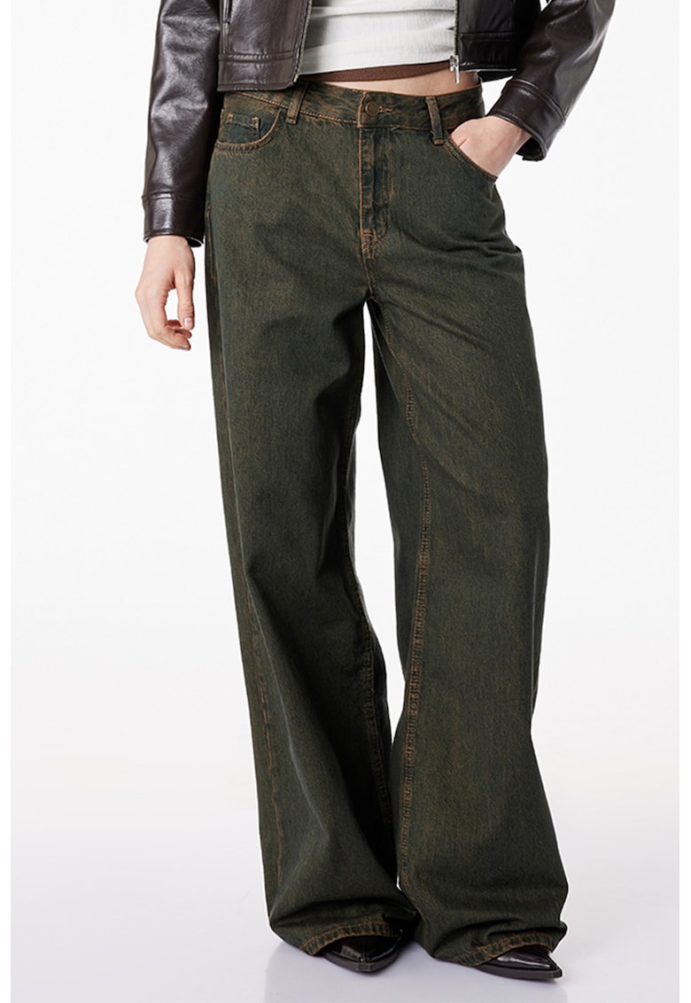 Blugi lejeri cu aspect decolorat - Albastru petrol