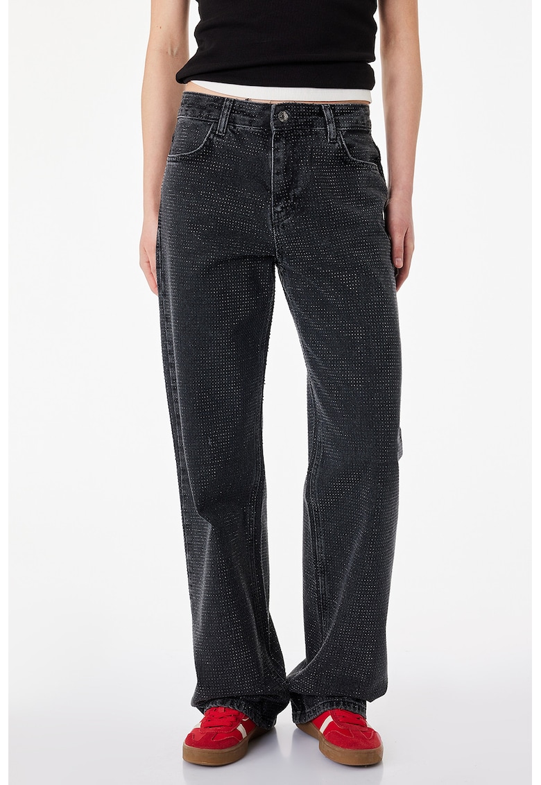 Blugi cu strasuri Nora - Negru stins