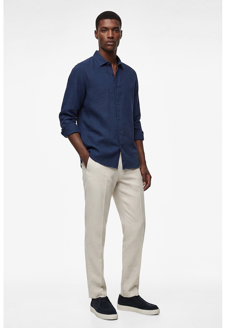 Camasa regular fit din bumbac - Bleumarin