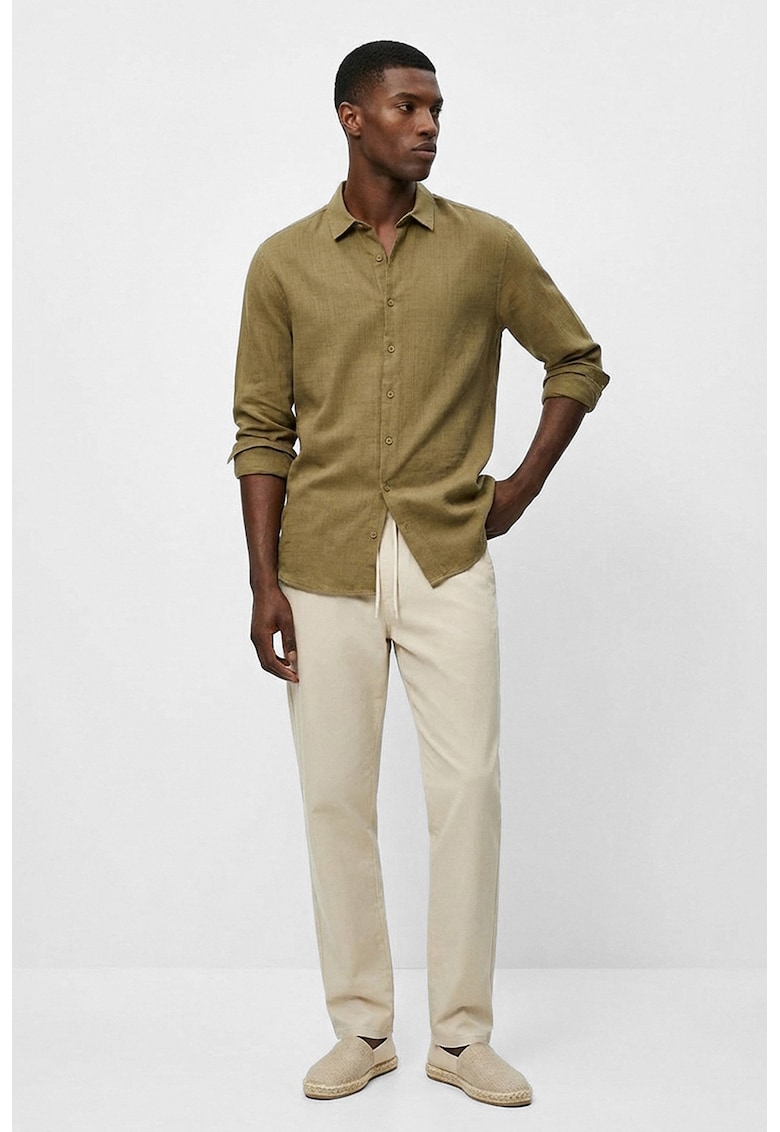 Camasa regular fit din bumbac - Verde masliniu