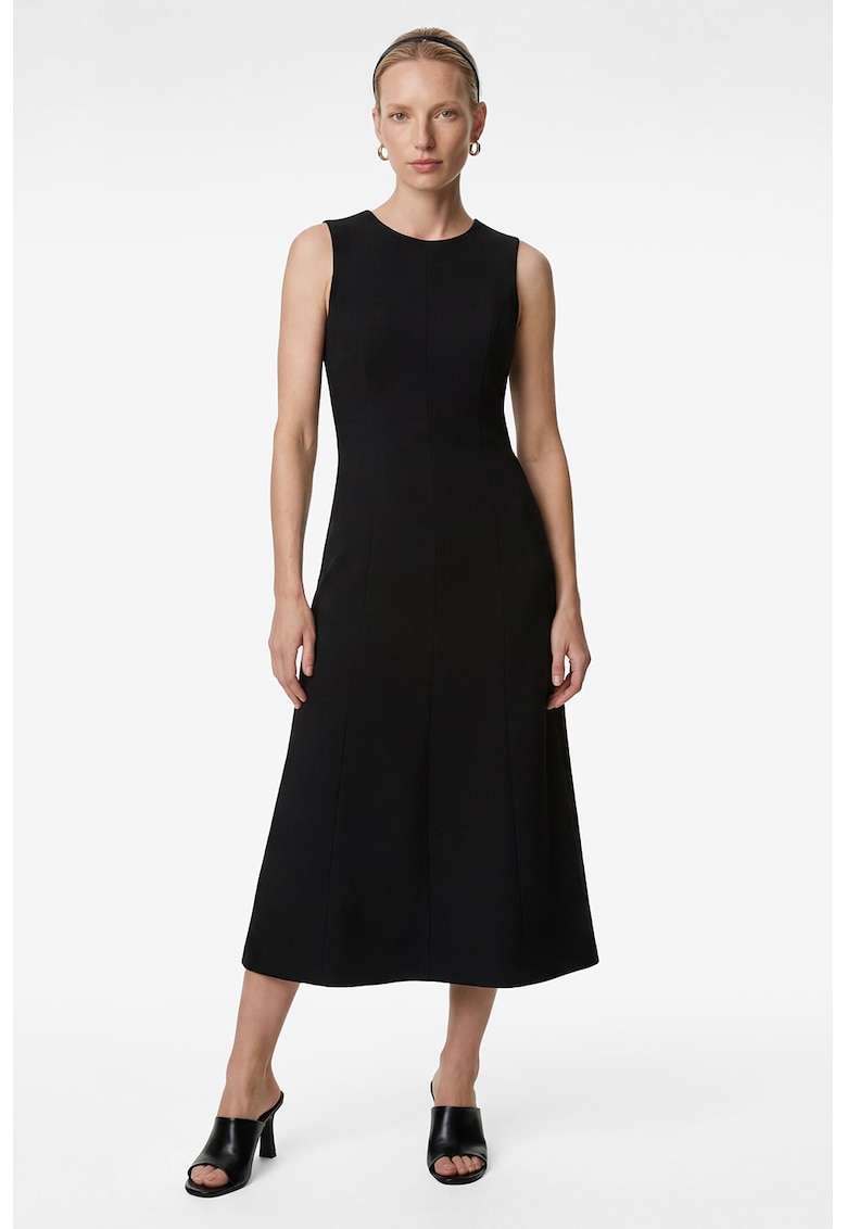 Rochie evazata fara maneci - Negru